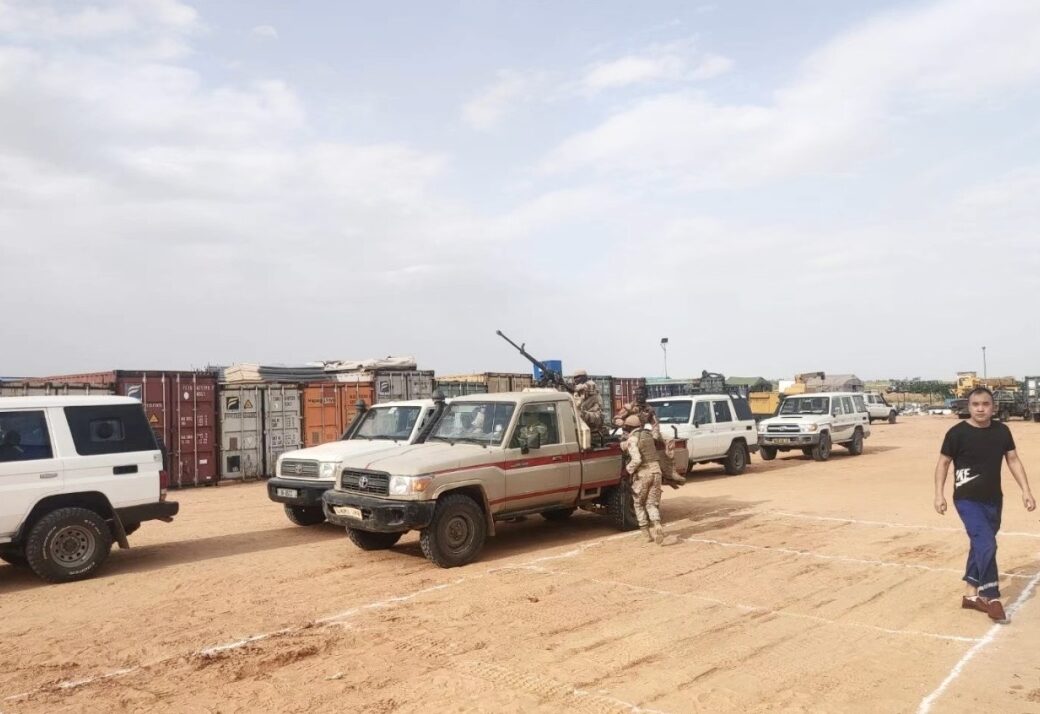 Field vehicles at the Niger–Benin pipeline project site